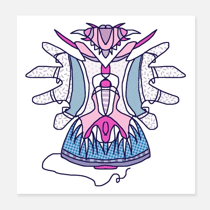 Tattoo "Strickliesel" - Poster 20x20 cm - Weiß