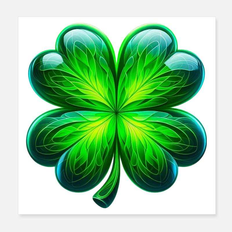 Trèfle à quatre feuilles Poster 20 x 20 cm