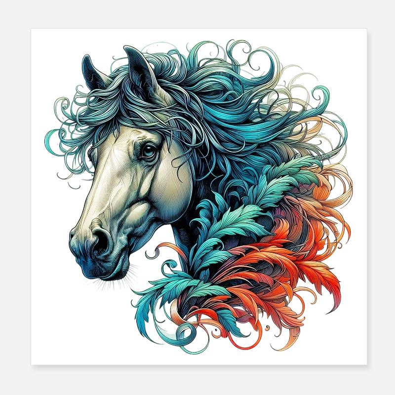 Pferd Poster 20x20 cm
