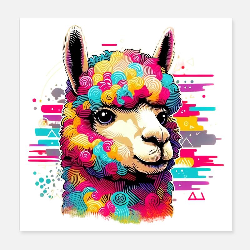 Alpaca Poster 8" x 8" (20x20 cm)