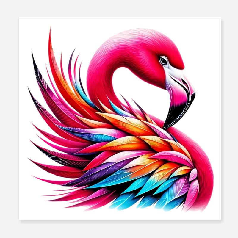 Flamant Poster 20 x 20 cm