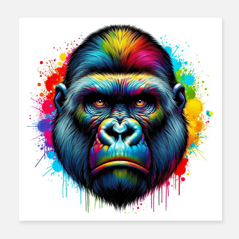 Gorilla Poster 20x20 cm