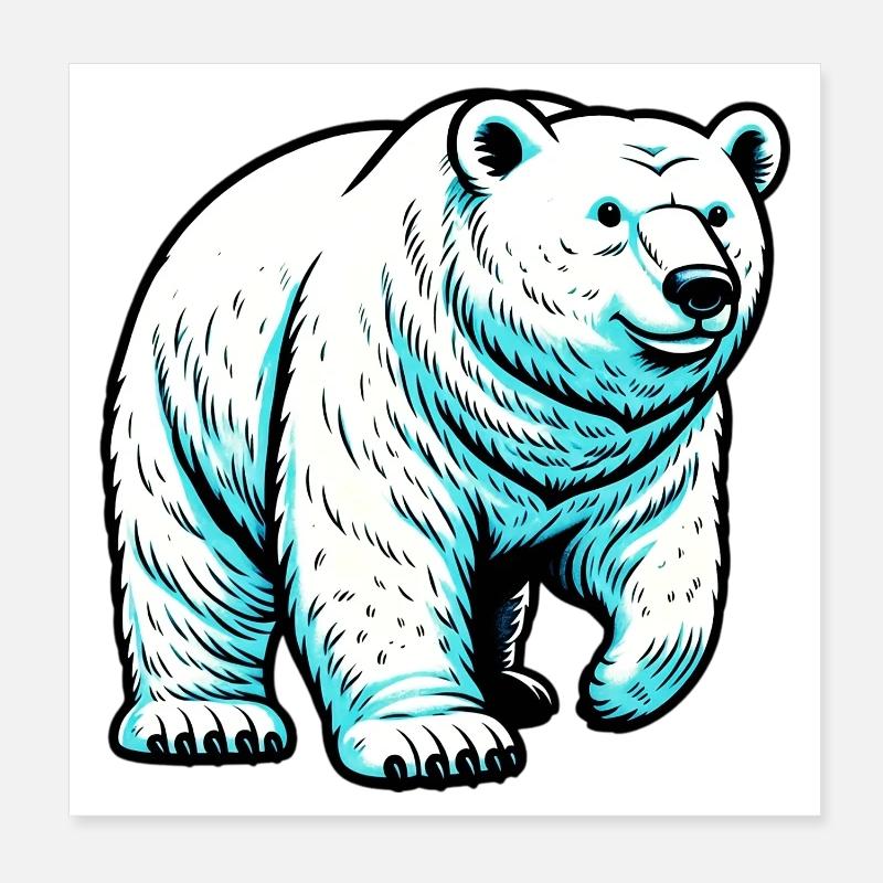 Polar bear Poster 8" x 8" (20x20 cm)