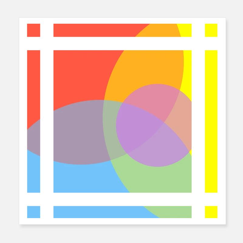 Jeu géométrique de couleurs Poster 20 x 20 cm
