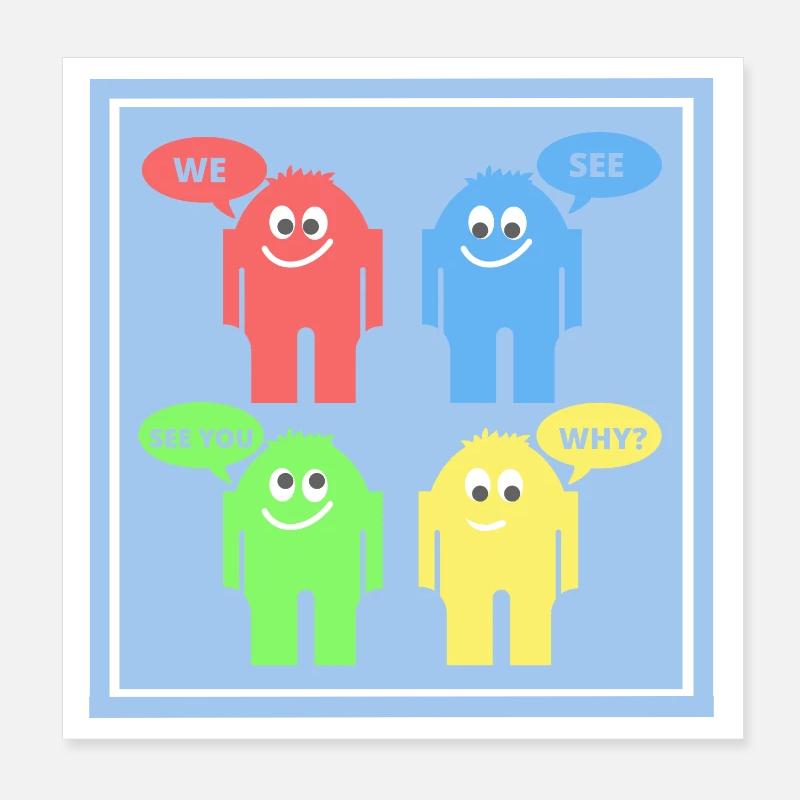 Funny Men Poster 8" x 8" (20x20 cm)
