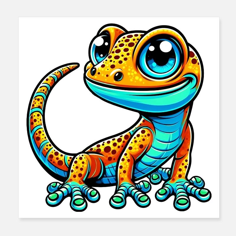 Gecko Poster 20 x 20 cm