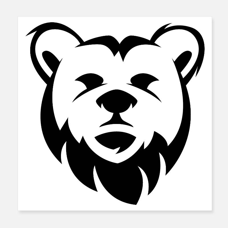 Ours Illustration Bande dessinée Dessin Animé Ours Logo Icône Poster 20 x 20 cm