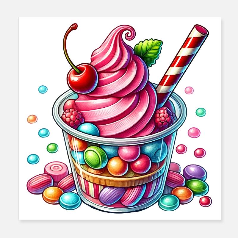 Plaisir des sens : Mug Candy Milkshake Poster 20 x 20 cm