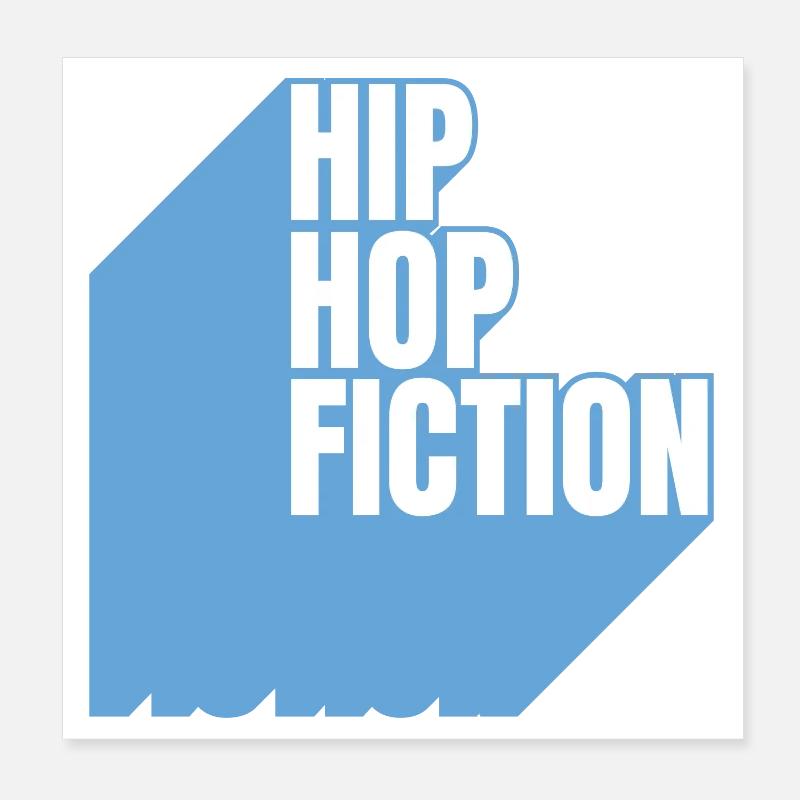 Hip Hop Fiction - Poster 20x20 cm - Weiß