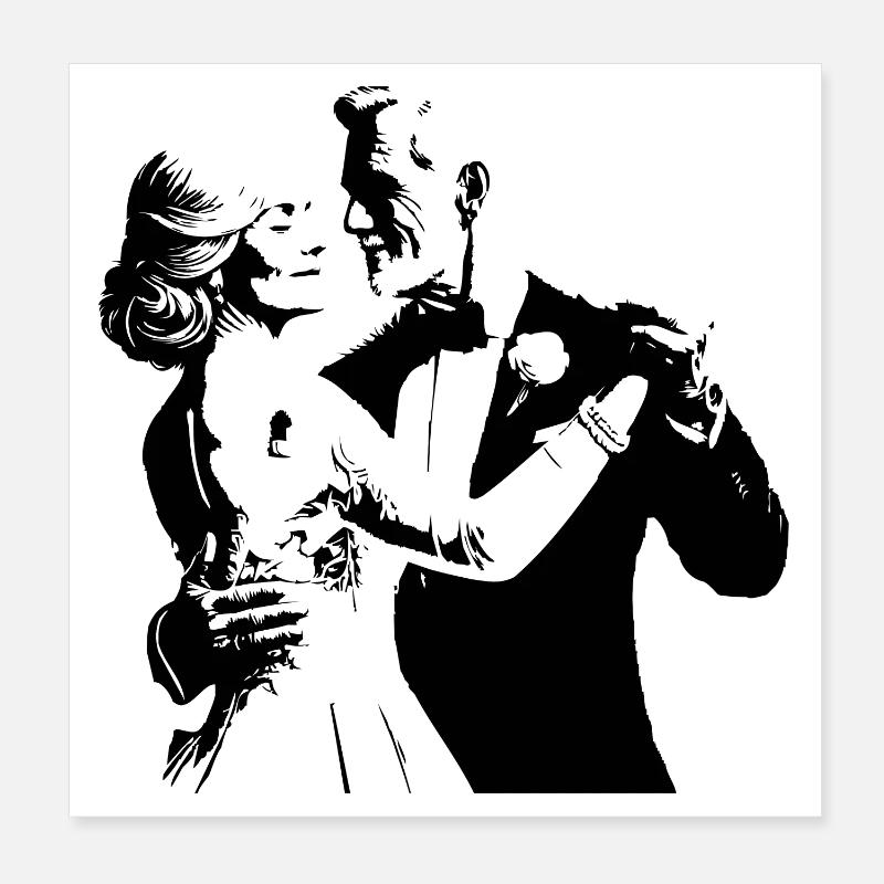 Couple de mariés Poster 20 x 20 cm