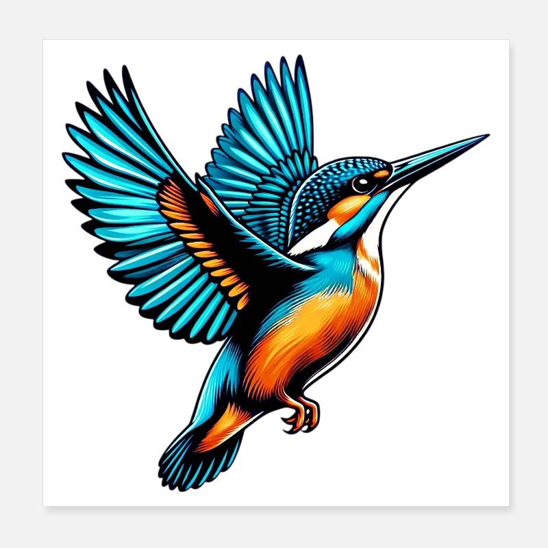 Eisvogel Poster 20x20 cm