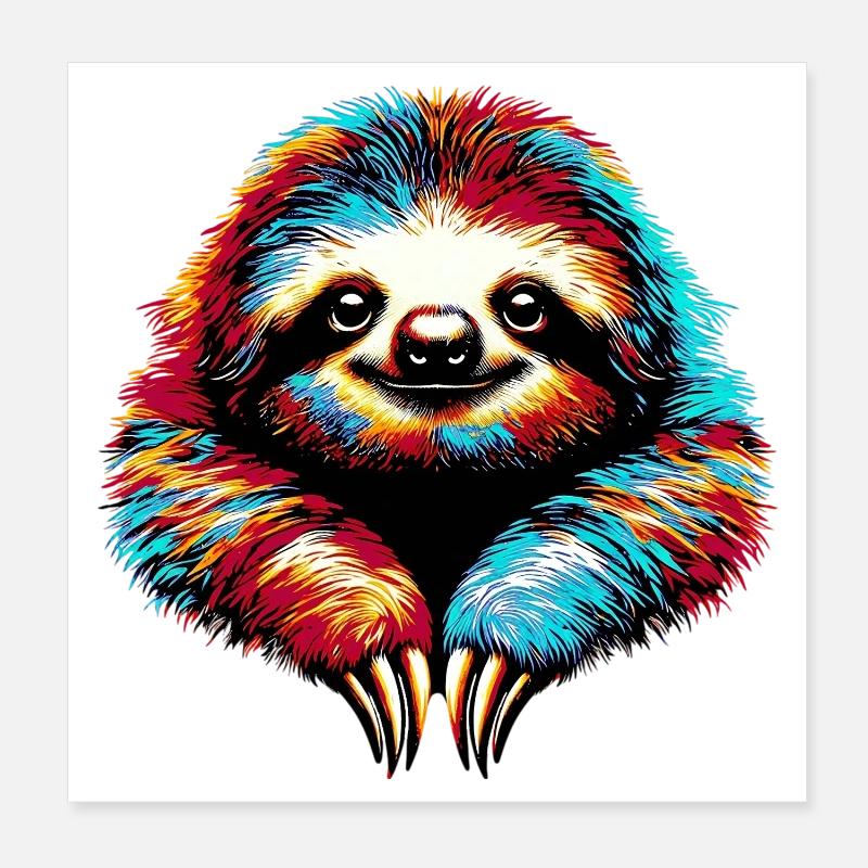 Sloth Poster 8" x 8" (20x20 cm)