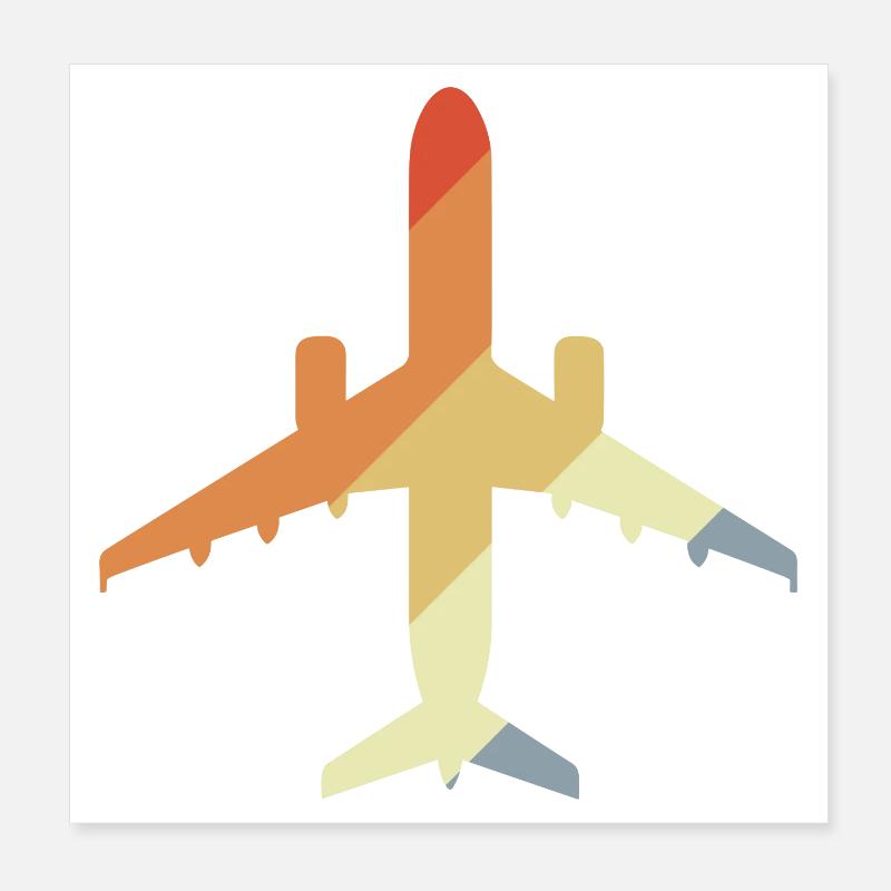 Airplane Retro Poster 8" x 8" (20x20 cm)