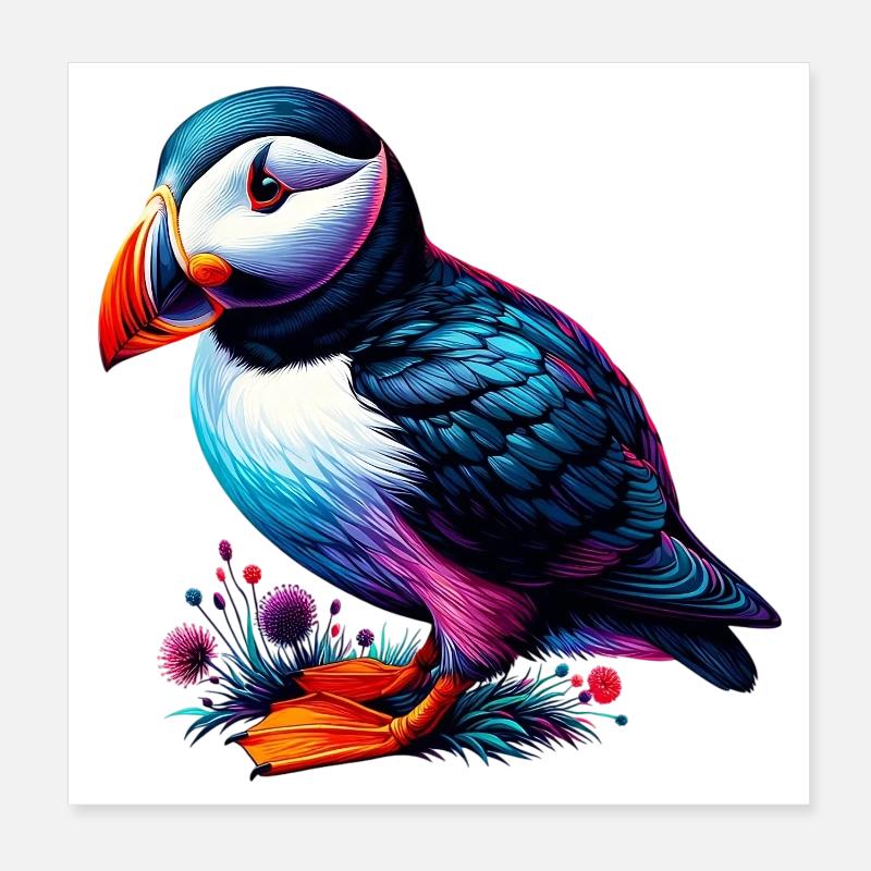 Macareux Poster 20 x 20 cm