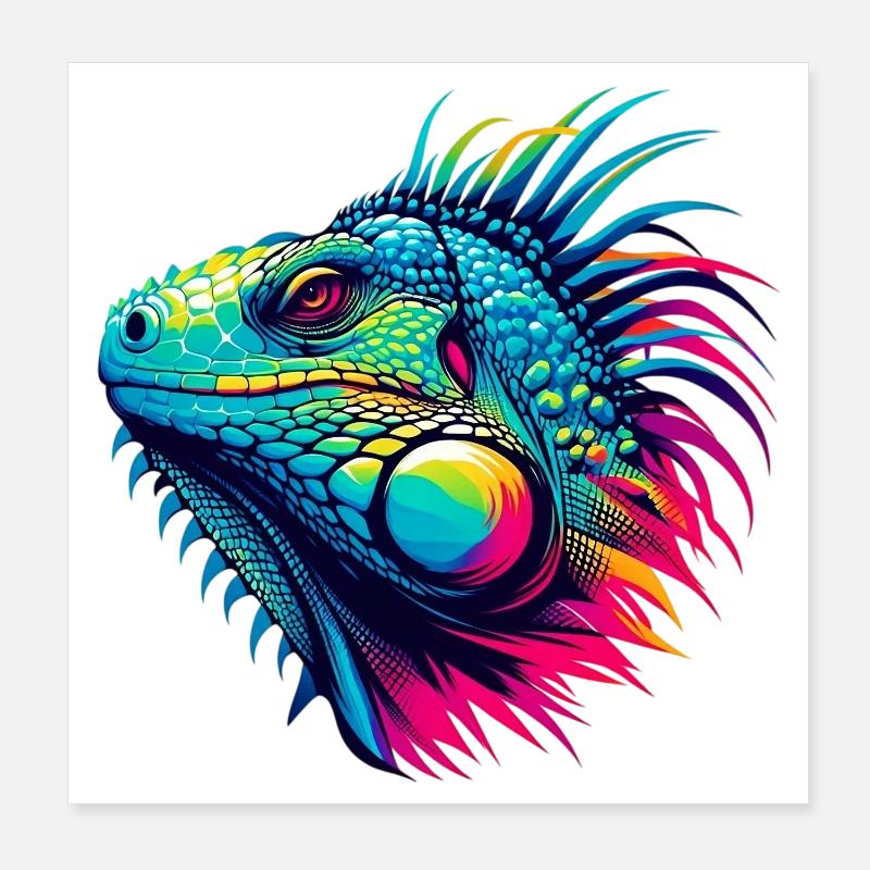 Iguana Poster 8" x 8" (20x20 cm)