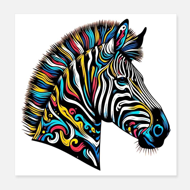 Zèbre Poster 20 x 20 cm