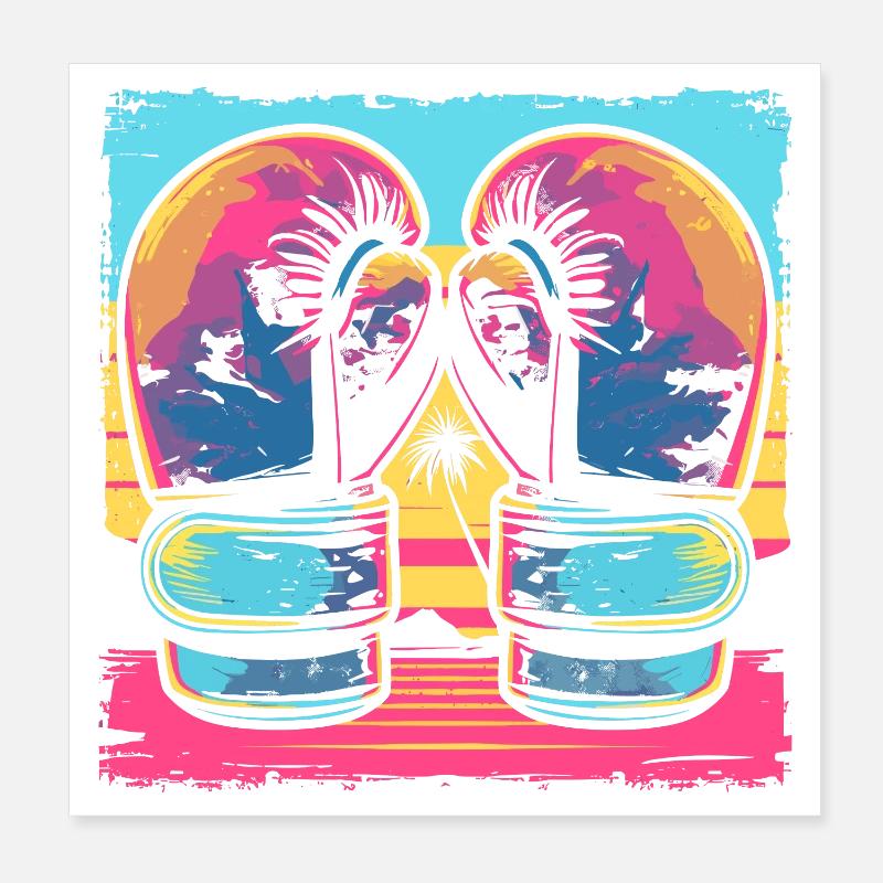 Look de dessin animé de kickboxing Poster 20 x 20 cm