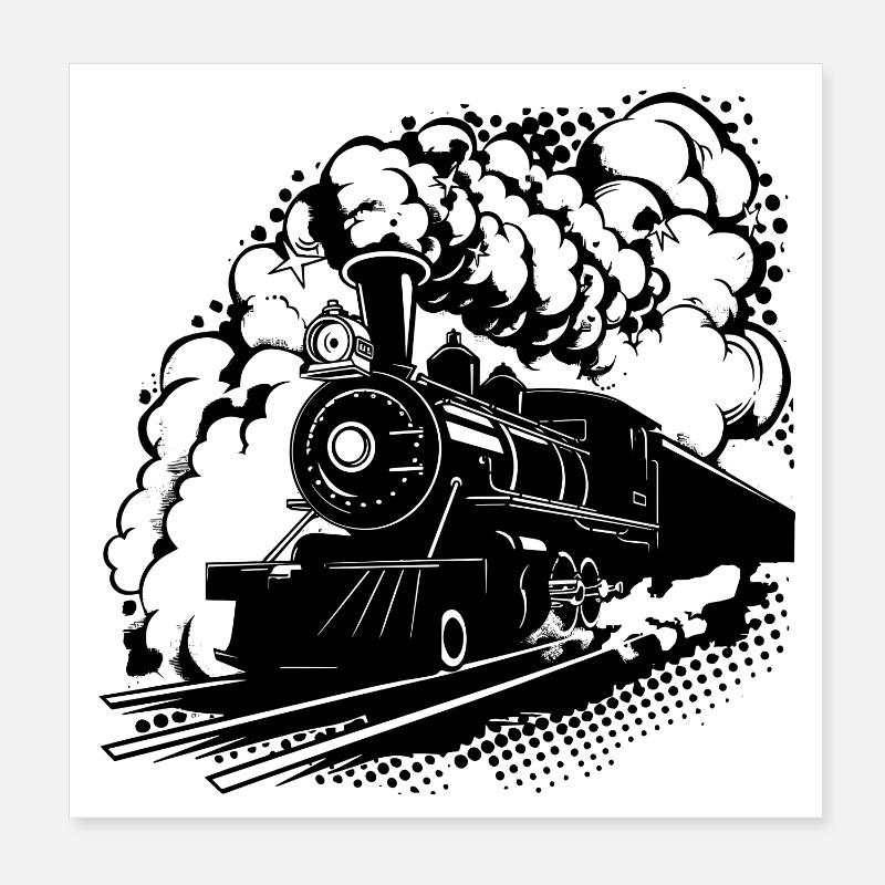 Railway Graphic Poster 8" x 8" (20x20 cm)