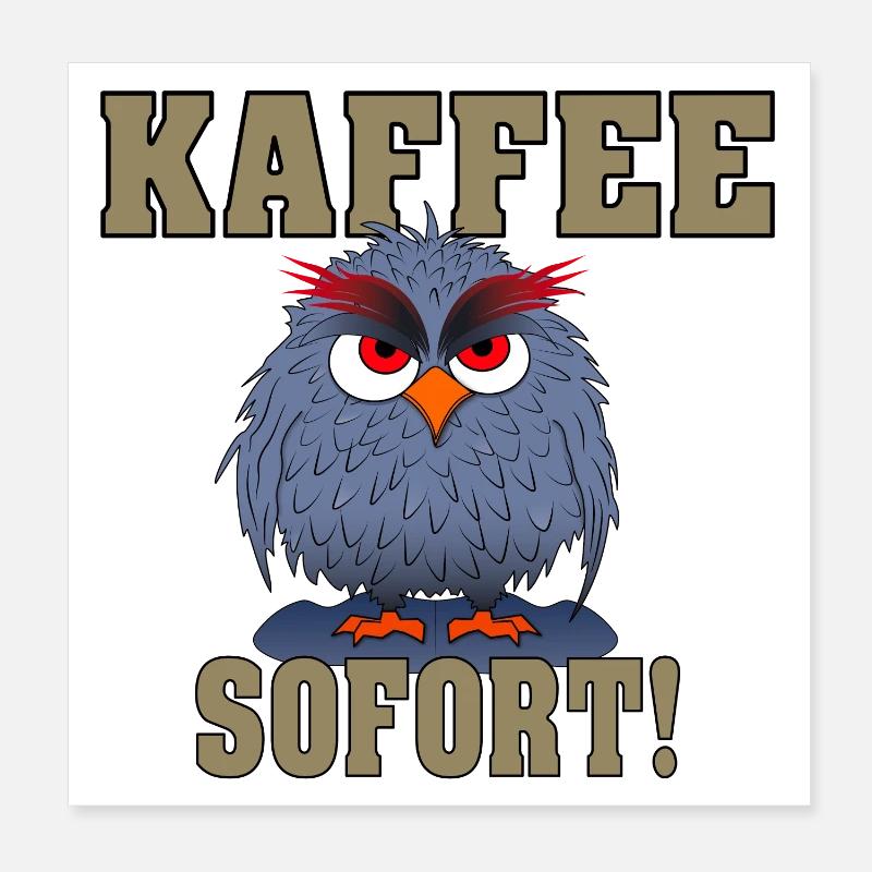 Café instantané Owl Poster 20 x 20 cm
