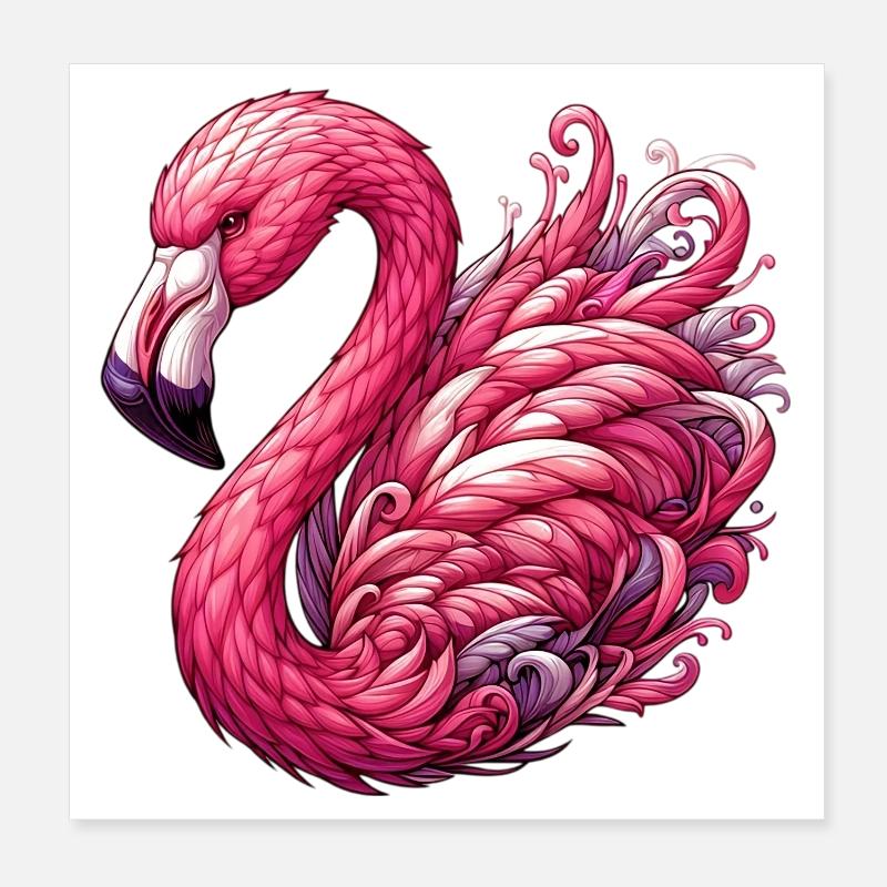Flamingo Poster 20x20 cm