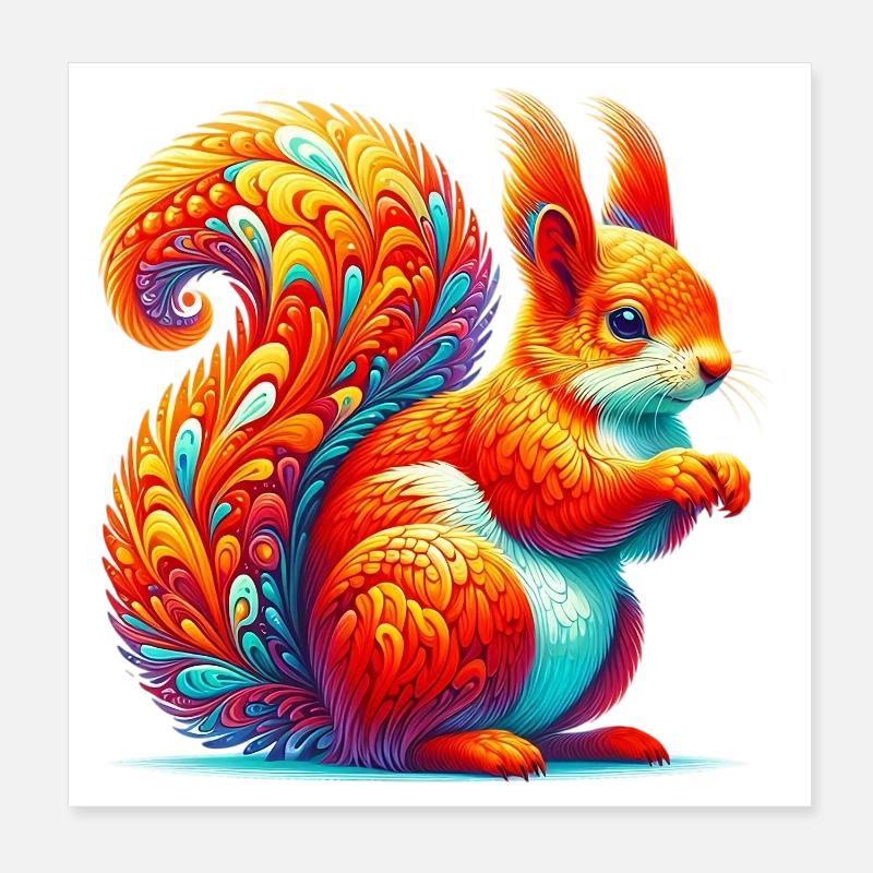 Squirrel Poster 8" x 8" (20x20 cm)
