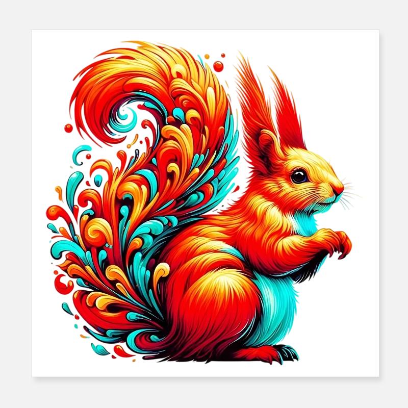 Écureuil Poster 20 x 20 cm