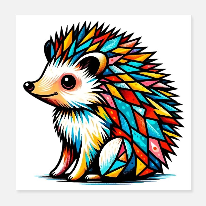 Hedgehog Poster 8" x 8" (20x20 cm)