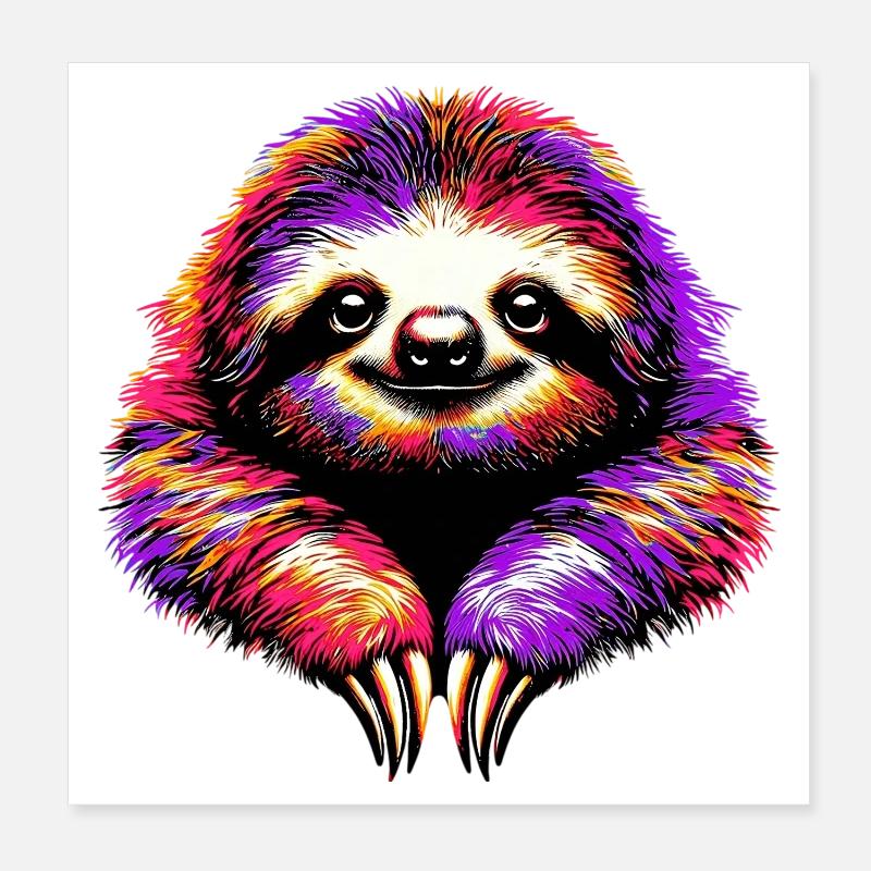Faultier Poster 20x20 cm