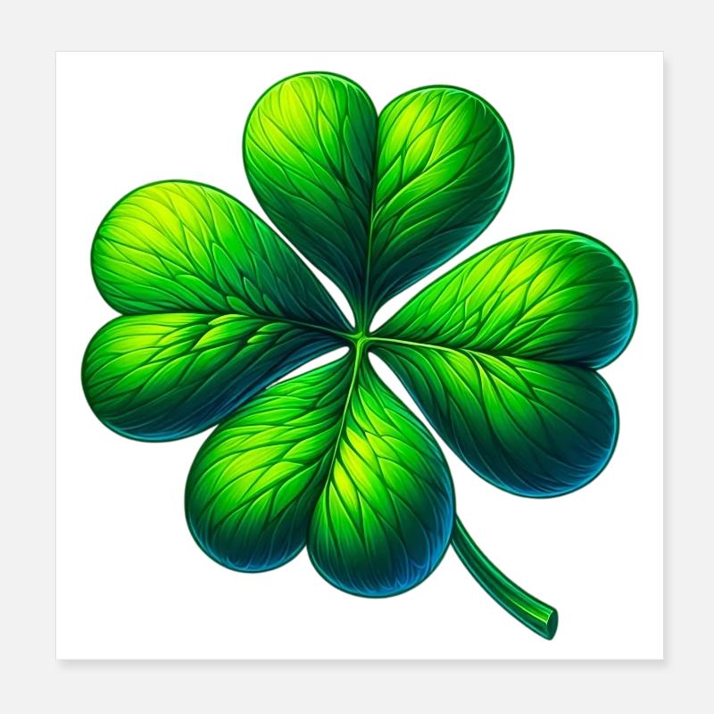 Vierblättriges Kleeblatt Poster 20x20 cm