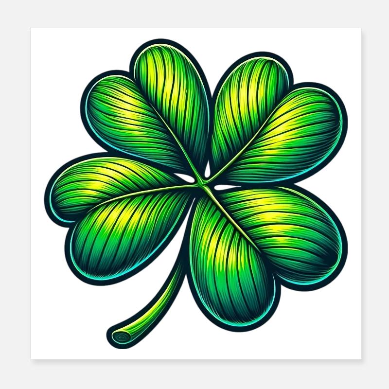 Trèfle à quatre feuilles Poster 20 x 20 cm