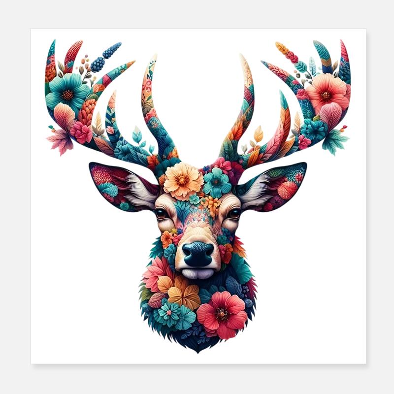 Hirsch Poster 20x20 cm