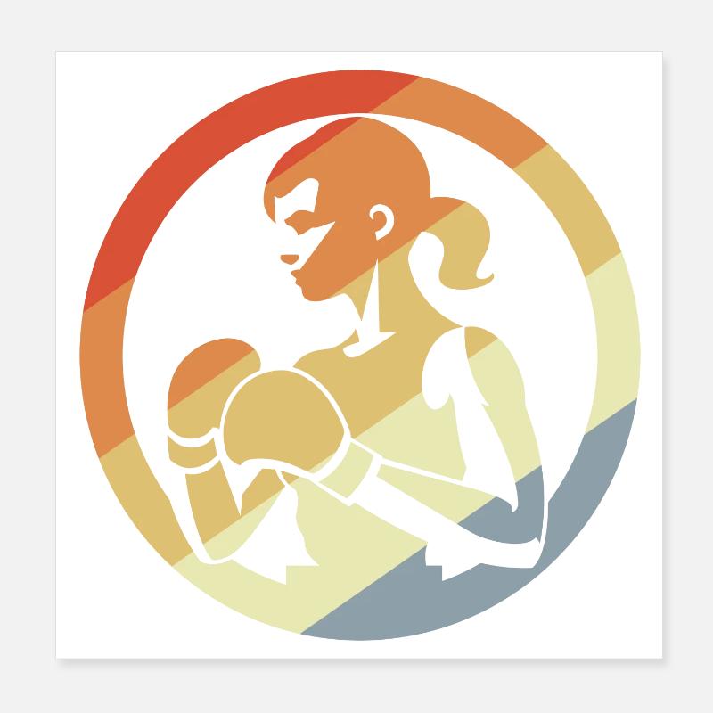 Retro Boxerin Poster 20x20 cm