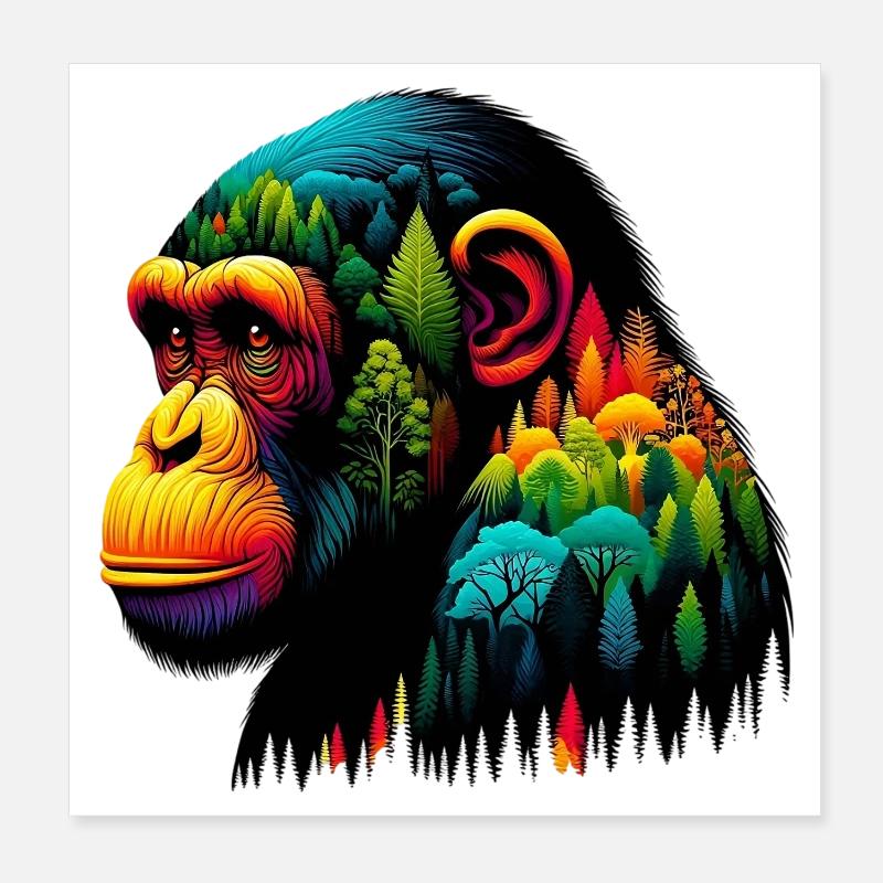 Singe Poster 20 x 20 cm