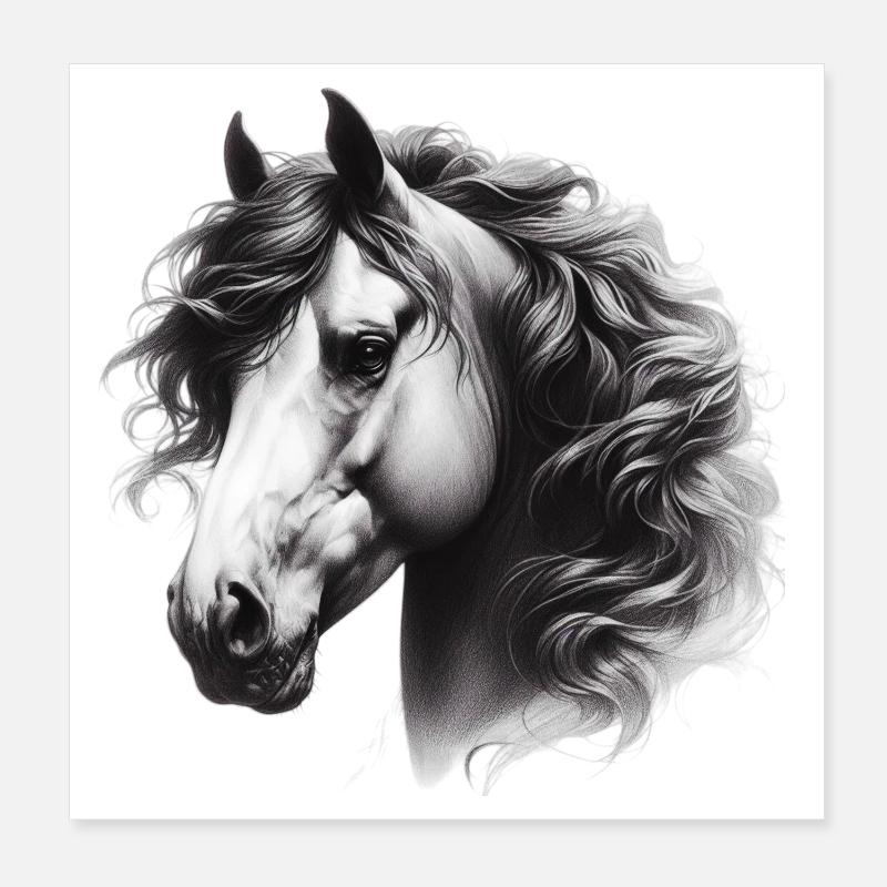 Cheval Poster 20 x 20 cm