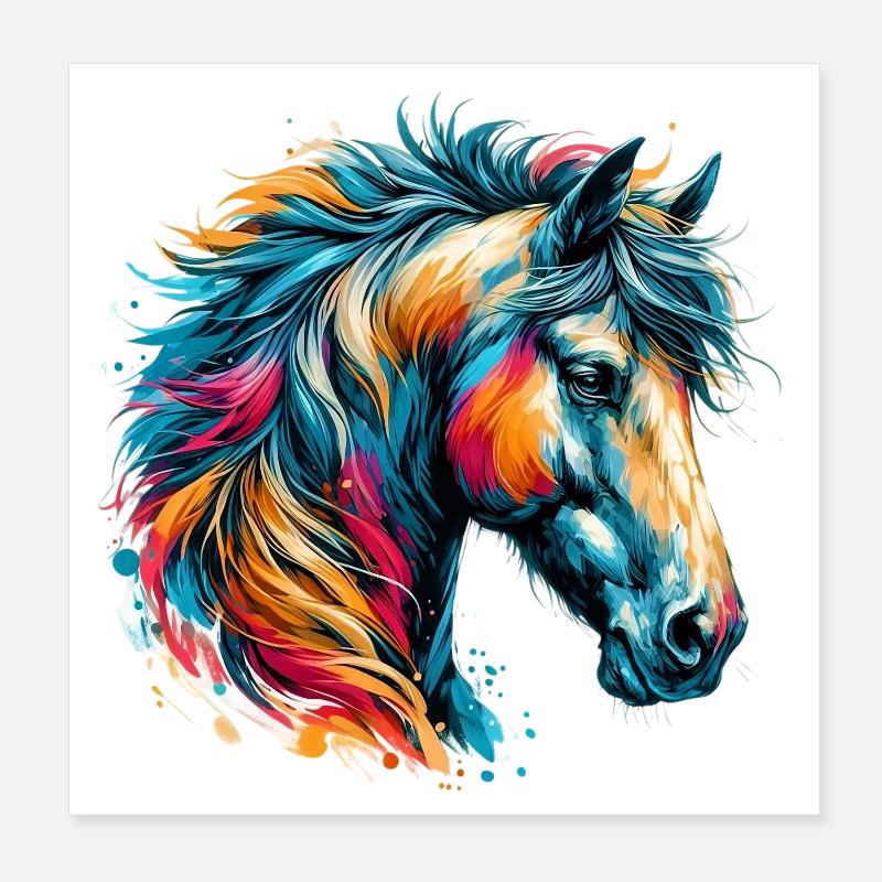Pferd Poster 20x20 cm