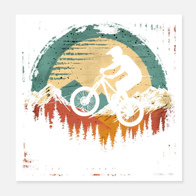 Cyclist Retro Poster 8" x 8" (20x20 cm)