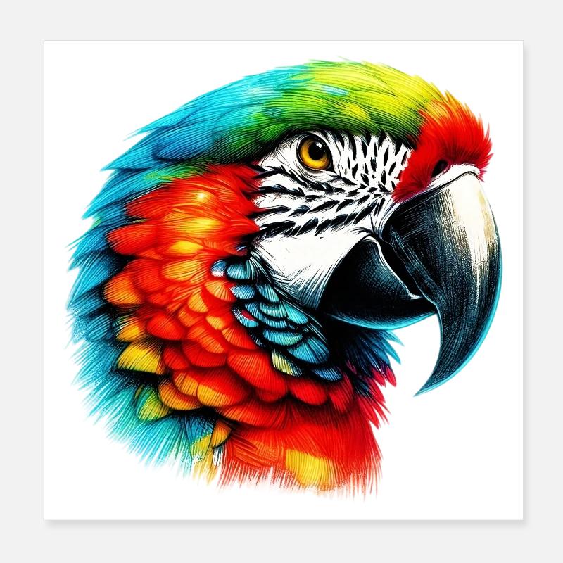 Parrot Poster 8" x 8" (20x20 cm)