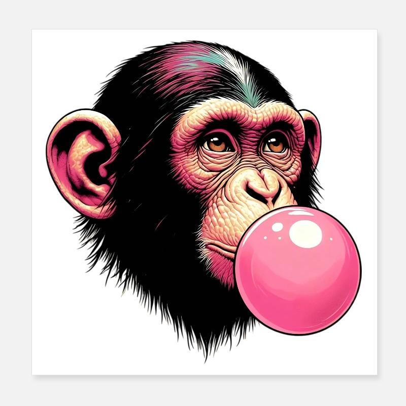 Singe Poster 20 x 20 cm