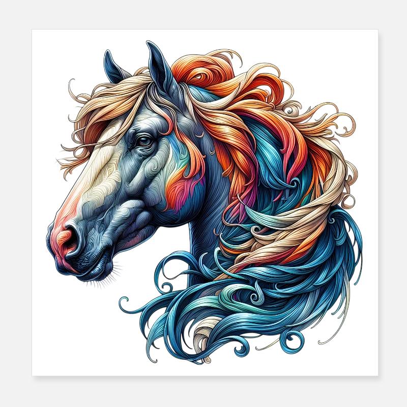 Pferd Poster 20x20 cm