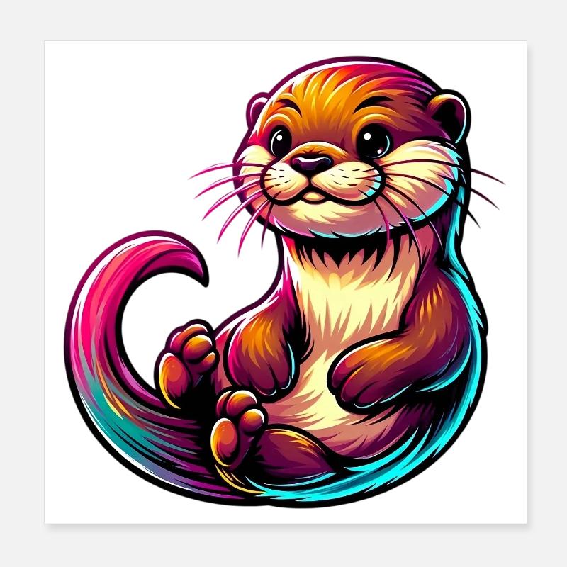 Otter Poster 8" x 8" (20x20 cm)