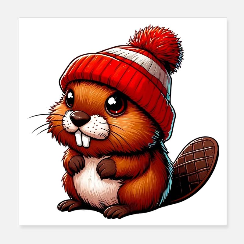 Castor Poster 20 x 20 cm