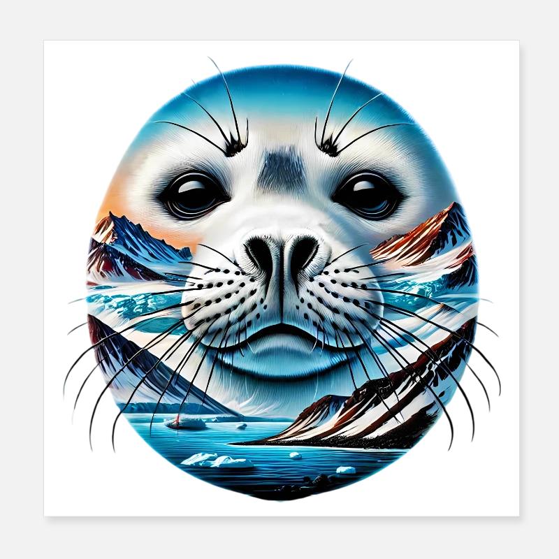 Phoque Poster 20 x 20 cm