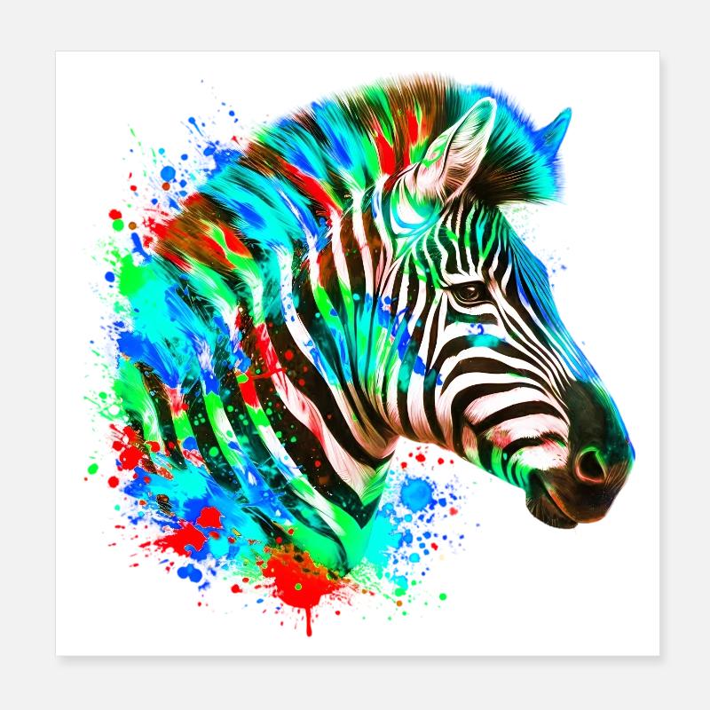 Zebra Poster 20x20 cm