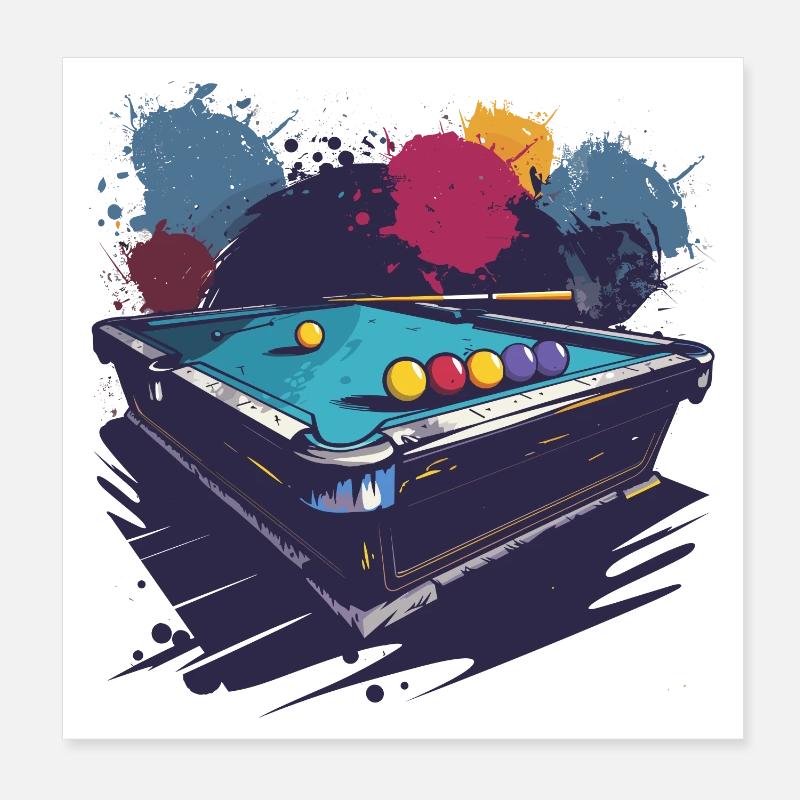 Graphismes de billard Poster 20 x 20 cm