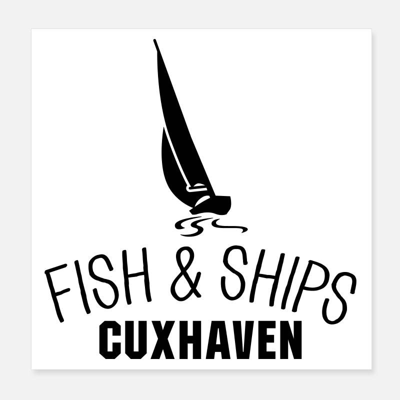 Fish and Ships Cuxhaven Poster 20x20 cm