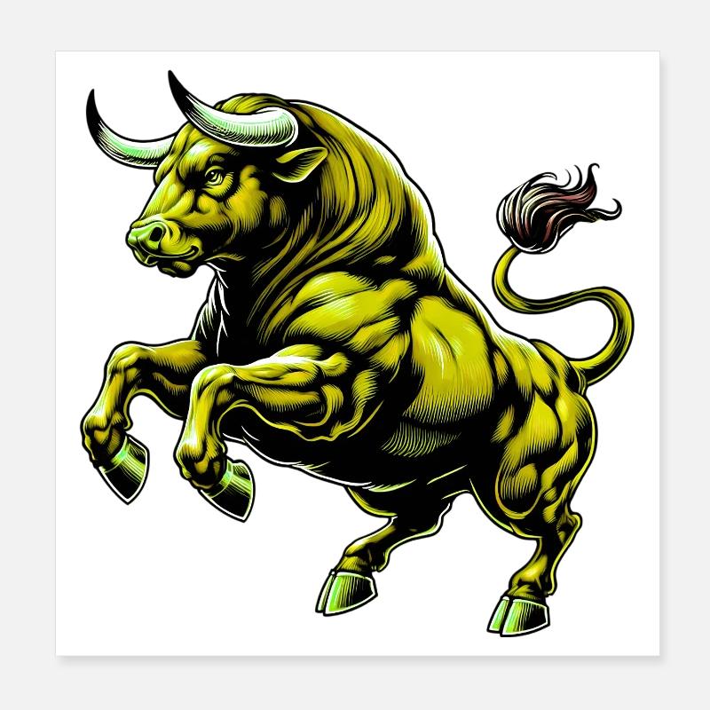 Stier Poster 20x20 cm