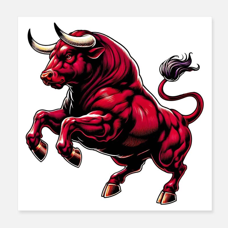 Stier Poster 20x20 cm