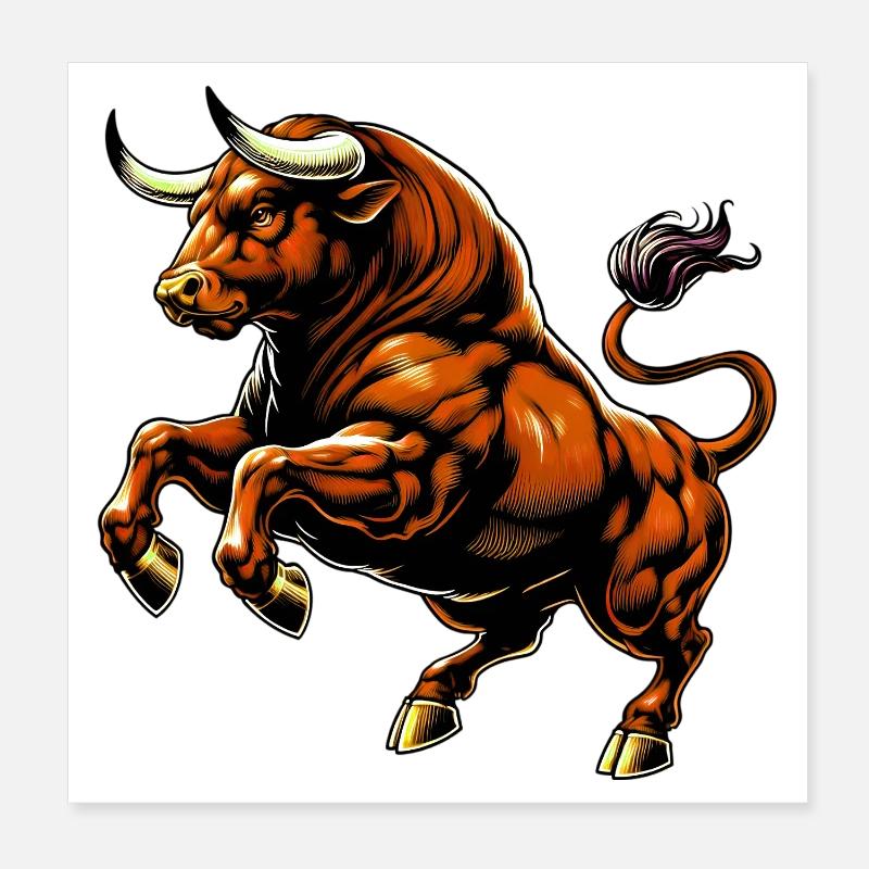 Stier Poster 20x20 cm