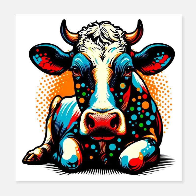 Vache Poster 20 x 20 cm