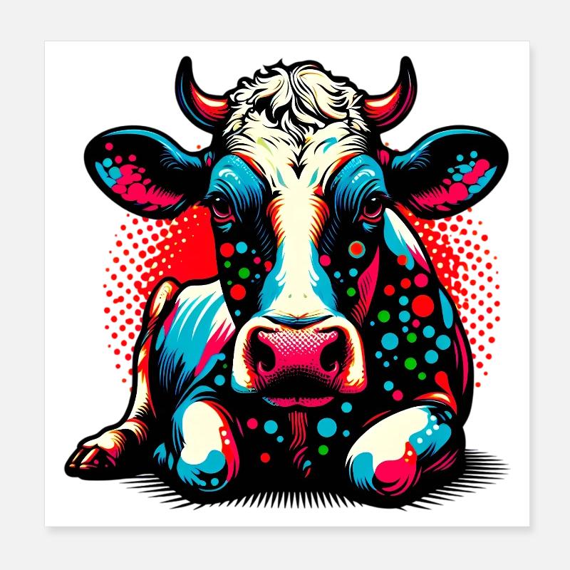 Vache Poster 20 x 20 cm